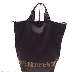 Vintage Fendi Canvas Tote in Black